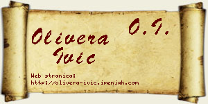 Olivera Ivić vizit kartica